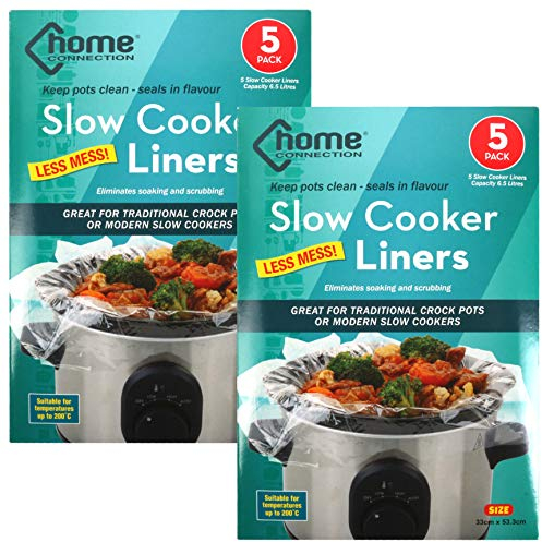 10pc Slow Cooker Liners 6.5L Universal Size Crock Pot Easy Clean Covers 200ºC