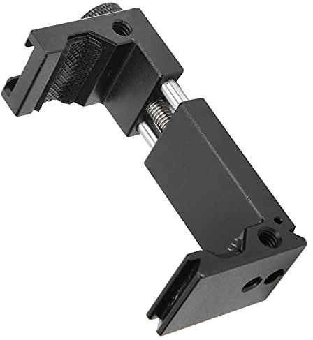 Goshyda Phone Tripod Clip, Black, Phone Tripod Mount, Arca Dovetail Slot, Cold Shoe Mount, Multi Function Expansion Screw Hole