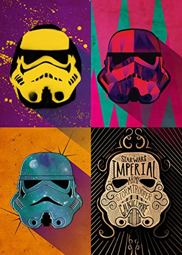 Displate Offiziell Star Wars MetallPoster Magnetische Befestigung Inklusive Lizenziert Bilder Hochwertiges Poster Star Wars - Pop Art Troopers - Urban Squad Poster 45 cm x 32 cm