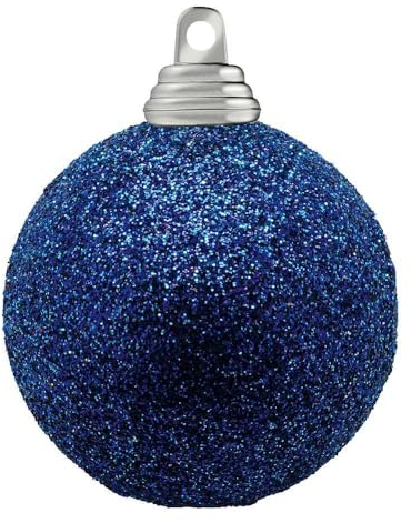 Deco Woerner Glitzer-Weihnachtskugeln in Nachtblau aus Kunststoff, 10 cm Ø - 6 Stück