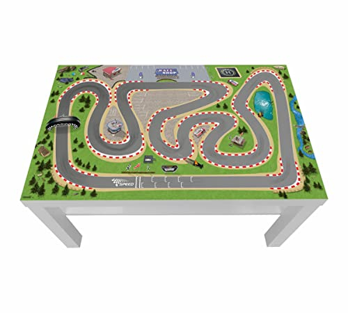 Autorennbahn/Möbelfolie - LCK17 - passgenau für den LACK Couchtisch (90 x 55 cm) von IKEA - In wenigen Minuten zum einzigartigen Spieltisch für Kinder! (Möbel nicht inklusive)