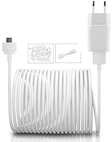 Itramax 9M Blink Mini Ladekabel mit Wandadapter (1 Stück)Nicht für Blink Mini 2,Ladestein und Mikro USB Endkamera Ladeverlängerungskabel,Wasserdichte Lange Stromversorgungskabel für Sicherheitskamera