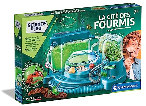 Clementoni | Science & Jeu – La Cité des Fourmis pour Enfants 7 Ans+ | Fourmilière à Construire avec Modules Transparents, Gel, Serre Botanique, Graines et Outils | Jeu Éducatif Nature et Insectes
