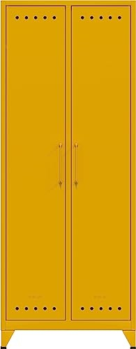 Bisley Fern Maxi Kleiderschrank aus Metall | Metallschrank im Retro-Instustrial Design in Sunflower
