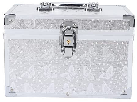 FUNOMOCYA 1Pc Pedicure kit Portable Train case Makeup Train Case Jewelry Organizer Clear Cosmetic Bag Travel Accessories Portable Storage Container Cosmetic case Make up Aluminum