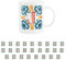 Purely Home Moroccan Tile Orange & Blue Letter J Mug - White Initial Personalised Alphabet Tea Coffee Bone China Mug