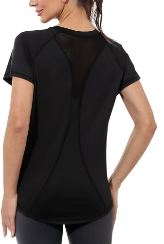Gyabnw Sportoberteile Sport Shirt Damen Fitness Laufshirt Kurzarm Funktionsshirt Zumba Kleidung Wandershirt