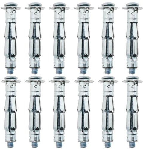 YINETTECH 20 Pezzi M6 X 52mm Bulloni Ad Espansione Vite Ad Espansione Cava Vite Ad Espansione In Acciaio Al Carbonio Zincato Bullone A Cavità Per Muri A Secco Mattoni Forati Gesso Piastrelle