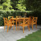 NITCA Sitzgruppe Garten Holz Essgruppe 6 Personen Massivholz Akazie Gartenmöbel Set mit 6 Gartenstuhl Gartenmöbel Essgruppe Gartengarnitur Holz Sitzgarnitur Gartentisch Balkonmöbel Set