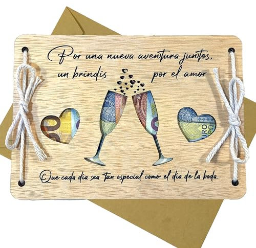 Ornandi® | Tarjeta para Regalar Dinero Boda | Regalo Novios | Regalo Boda para Novios | Tarjeta Felicitacion | Sobre para Regalar Dinero (BODA - ES)