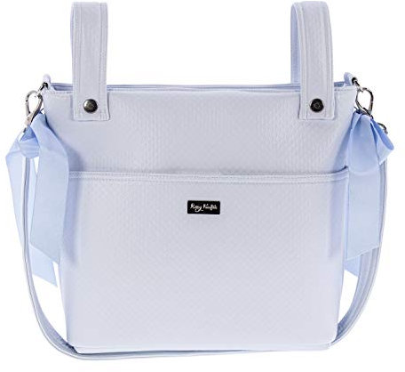 Bolso para Silla de Paseo - Talega para silla de Paseo Rosy Fuentes- Incluye Asa larga para el hombro, bolsillos interiores y lazos - Limpieza Sencilla -Azul Celeste