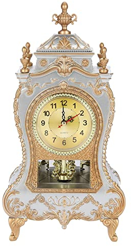 flexman Tischuhr aus Kunststoff Im Vintage Stil, Antike Home Hotel Dekorative Schreibtischwecker für Zuhause, Büro, Hotel, Markt, Display (Schwarz)