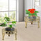 Santentre 2er Set Blumenständer Pflanzenständer, Anti-Rost Blumentreppe Outdoor Indoor, Rund Blumenhocker Metall Pflanzenregal Innen,Pflanzhocker Blumenregal Balkon Fensterbank Gartenregal Dekoständer