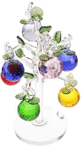 ULDIGI Kristallbaum Mit Kristall Äpfeln Künstlicher Kristall Baum Ornament Für Tischdekoration Innendekoration Aus Glas