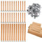 INNAL 100 Pcs Holzdochte für Kerzen, Kerzendocht aus Holz, Kerzendochte aus Holz, Holz Kerze Docht, mit 50 Basis, Kerzen Machen Holzdocht für DIY Kerzenherstellung Handwerk Umweltfreundlich Rauchfreie