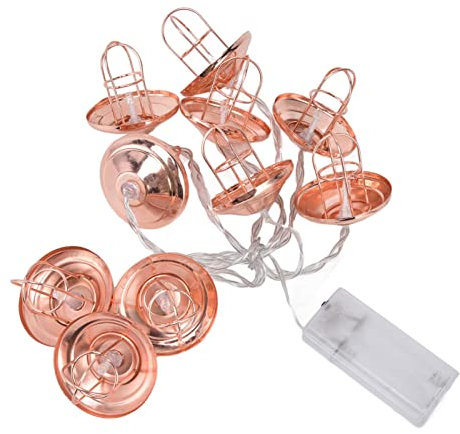 Batteriebetriebene LED-Lichterkette, LED-Lichterkette, LED-Hohlbeleuchtung, Unzerstörbares Warmes Licht, Roségold, Camping-Gartenbeleuchtung