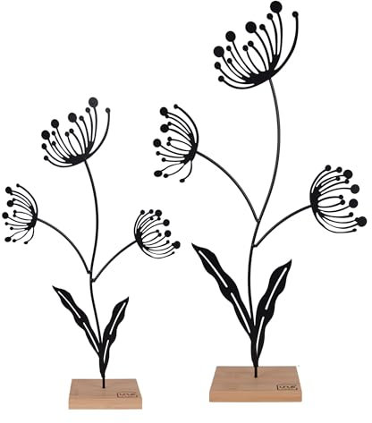 UNUS Aufsteller Silhouette Blume 2er Set schwarz groß klein