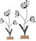 UNUS Aufsteller Silhouette Blume 2er Set schwarz groß klein