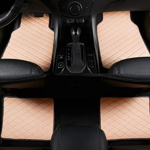 LECREA Auto Fußmatten für BMW X2 X2M F39 18i 18d 20i 20d M35i 25d 25e LHD, Allwetter Leder Fußmatten, Wasserdicht Anti-Rutsch Teppich Matten Vorne und Hinten Autoteppich, Auto Zubehör,F Beige