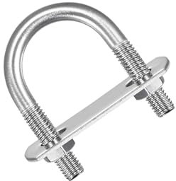 MACHSWON Perno redondo en U, 1 juego de pernos en U de acero inoxidable 304 M6 de 25 mm de ancho interior de 42 mm de longitud con tuercas y placa de marco para automóviles, barcos, remolques