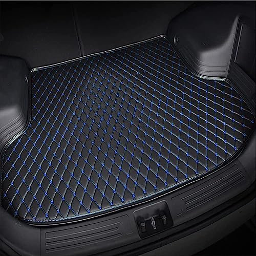 ZQQKX Auto Kofferraummatten für Renault Arkana 2021-2022 2023 2024 2025, Leder rutschfest Kofferraumwanne Wasserdicht Kofferraum Schutzmatte Kratzfest Zubehör,Black+Blue