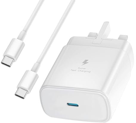 For Samsung 45W Super USB C Fast Charger 2.0,USB Type C Cable and Plug Charge for Galaxy S25/S24 Ultra/S24+/S23 Ultra/S23+/S22 Ultra/S22+/S20 Ultra/A16/A15/A25/A34/A35/A54/A55/M55/C55/F55/Tab S9 S8