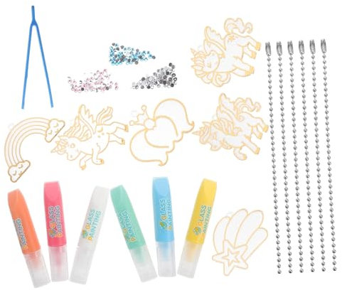 JEWEDECO DIY Pendant Kits Boys and Supplies Crystal Glue Brush Educational Handmade Material for Gems Crafting Projects