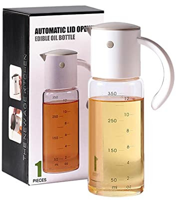 Bouteille d'huile d'olive avec un entonnoir, un couvercle protégée le bas, une étiquette, une bouteille en verre, un spray à huile pour l'huile alimentaire-470 ml d'huile d'olive Bottle-2-en-1 Do