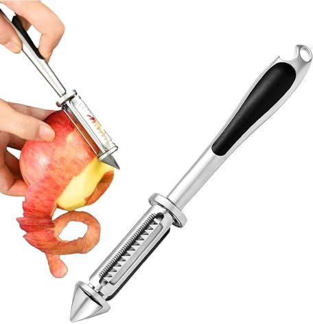 Pelador Multifuncional 5 En 1 - Peladores de Patatas, Ralladores, Rebanadoras Y Peladores De Verduras Con Pala Y Abrebotellas | Pelador Manual Versátil Para Cocina, Ideal Para Manzanas,