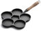 CQIKRWGWS Poêle à Frire, poêle à œufs, poêle à Frire en Fonte 6 grilles, poêle à œufs au Plat, poêle à Induction, poêle à crêpes, poêle à Omelette, économie d'huile, Noir