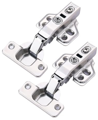 LEIFTSNE 4 Stück Scharniere für Schranktüren, Soft Close Schrankscharnier Full Overlay, 110° Öffnungswinkel 3D Verstellbare Schrank Scharniere für Schranktür