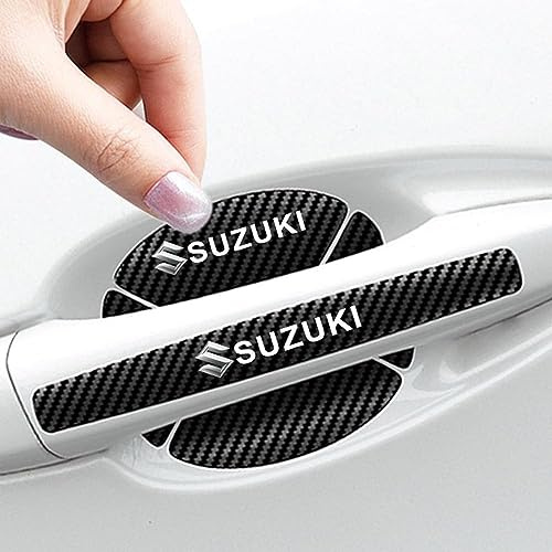 ALJLA 8 Stück Autotür Griffe Aufkleber für Suzuki Ignis 2016-2025, Auto Türgriff Lackschutzfolie -Autotürgriff Schutzfolie, Lackschutzfolien-Set -Kratzfest & Stylisch,A-Carbon Fiber Texture