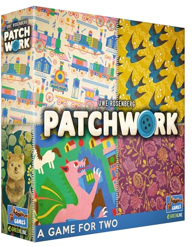 Lookout Games Patchwork-Brettspiel (überarbeitete Edition), interaktives Quilt-Puzzle-Strategiespiel, Familienspaß für Kinder und Erwachsene, ab 8 Jahren, 2 Spieler, 30 Minuten Spielzeit