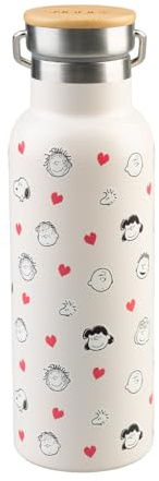 Grupo Erik Peanuts Snoopy Trinkflasche Edelstahl Thermosflasche Merch | Flasche 500 ml Sport Trinkflasche Kinder und Erwachsene - Wasserflasche Sportflasche - Geschenke