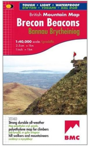Brecon Beacons British Mountain Map