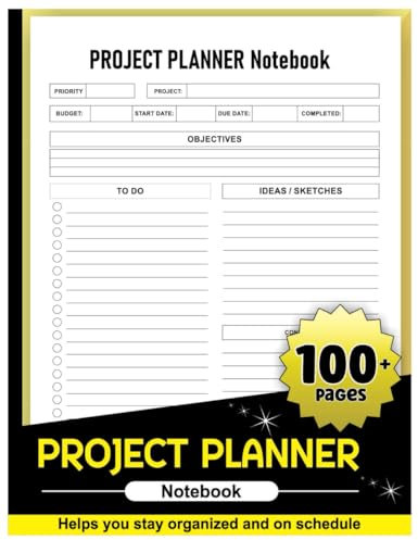 Project Planner Notebook: Project Management Checklist for Planning Work Tasks - 8.5 x 11 100+ Pages
