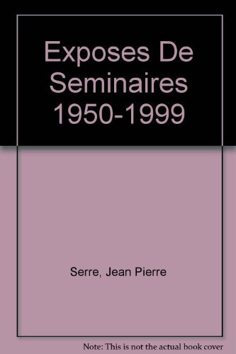 Exposes De Seminaires 1950-1999