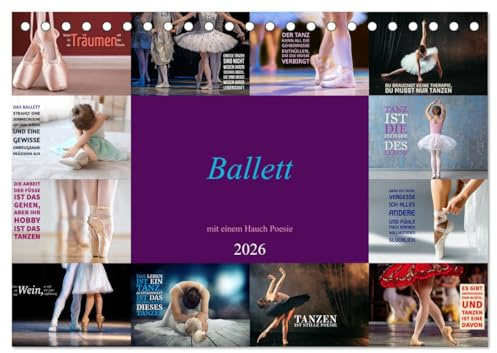 Ballett mit einem Hauch Poesie (Tischkalender 2026 DIN A5 quer), CALVENDO Monatskalender: Eine magische Synergie (CALVENDO Kunst)