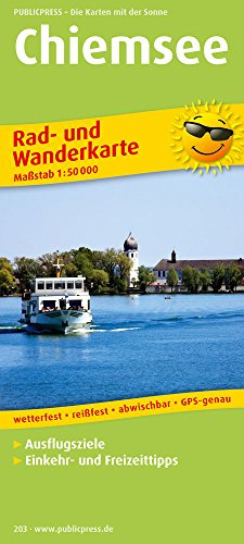 Chiemsee: Rad- und Wanderkarte mit Ausflugszielen, Einkehr- & Freizeittipps, wetterfest, reißfest, abwischbar, GPS-genau. 1:50000