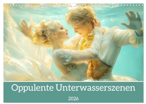 Opulente Unterwasserromanzen (Wandkalender 2026 DIN A3 quer), CALVENDO Monatskalender: Märchenhaft verspielte Liebespaare (CALVENDO Menschen)