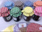 Fabric jam jar covers GINGHAM mixed x 36