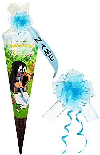alles-meine.de GmbH Schultüte - Der kleine Maulwurf - Pauli - 85 cm - eckig - incl. individueller Schleife - mit Namen - Tüllabschluß - Zuckertüte - mit/ohne Kunststoff SPI..