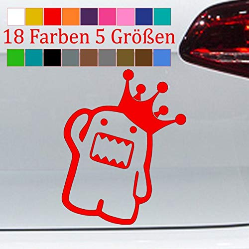 Domo Kun mit Krone Aufkleber VW Sticker JDM Anime Manga Japan 18 Farben 5 Größen