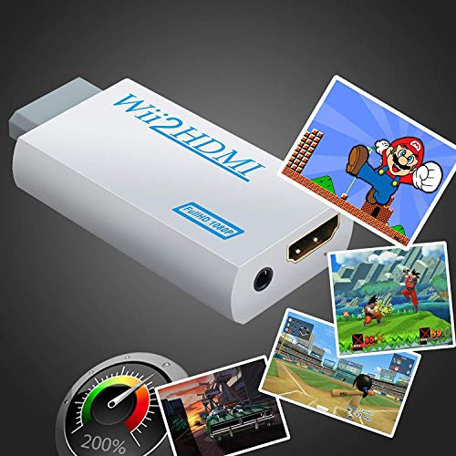 HOUSE CLOUD Convertitore da Wii a HDMI Adattatore Wii a HDMI 720P/1080P con Porta HDMI e Jack 3.5mm HDMI PER TV - Bianco