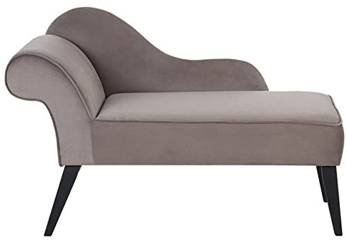 Moderne Bequeme Chaislongue linksseitig Samtstoff grau Biarritz