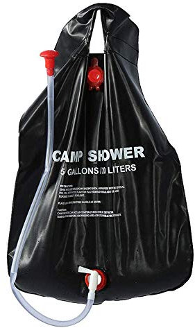 Portable Solar Heated Shower Bag, 5 Gallons/20 Liters Shower Camping Hot Water Bathing Bag Outdoor Travel Hiking Shower Bag Set with Shower Spray and Hose