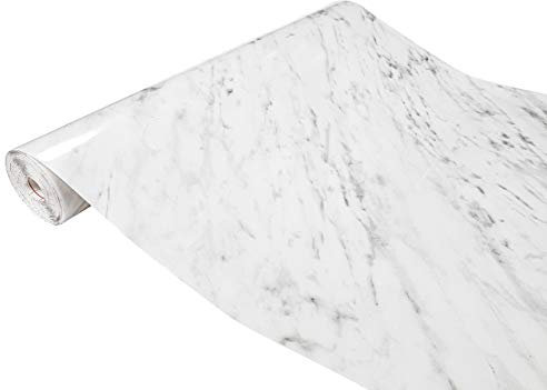DecoMeister Vinilos Autoadhesivos Para Muebles Imitacion Marmol Papel Adhesivo Para Cocina Pared Puertas Láminas Decorativas Decoracion En Rollo Para Forrar 90 x 210 cm Carrara Gris