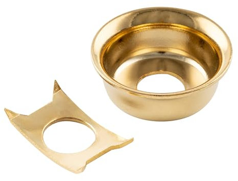 Musiclily Pro Steel Vintage Cup Style Tele Jack Plate for Telecaster Style Electric Guitar, Gold