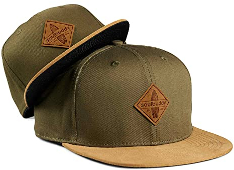 Soulbuddy Cap Herren Cap Kinder – 2er-Set Familien Outfit Set – Vatertagsgeschenk für Papa – Geschenke zum Vatertag – Papa Geschenk – Olivgrün – One Size und Kids M