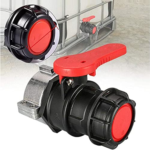 Timisea IBC Adapter Kugelhahn, IBC Tank Ersatzkugelhahn Absperrhahn für Gartenhahn Ablaufadapter und IBC Tankadapter S75x6 DN50 (75mm)